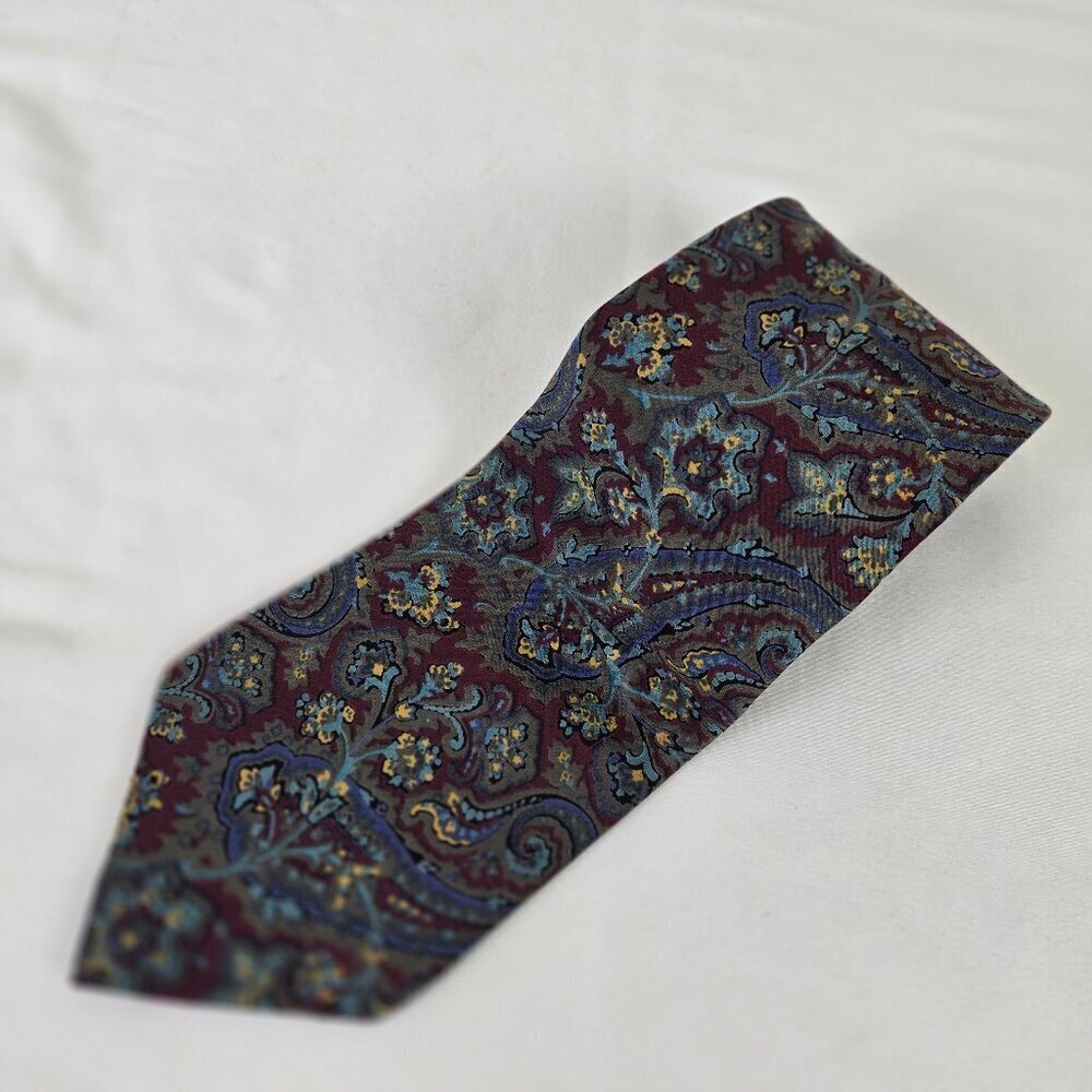Christian Dior Monsieur 100% Silk Men's Tie Floral Paisley Tie Office Church